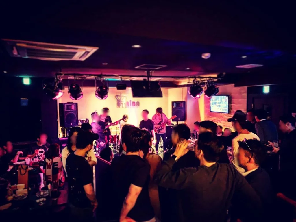 Guest singing with the live band